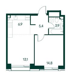 1-BD Apartment Sale, 44.1平方米 at Primavera, Volokolamskoye Highway, вл67, Moscow, Russia #3