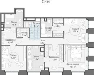 4-BD Apartment Sale, 232.9 sq. m. at Life Time, Sergeya Makeyeva Street, вл11/9с1-10, Moscow, Russia #2