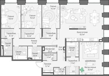 4-BD Apartment Sale, 204.7 sq. m. at Life Time, Sergeya Makeyeva Street, вл11/9с1-10, Moscow, Russia #4