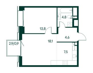 1-BD Apartment Sale, 49.7平方米 at Primavera, Volokolamskoye Highway, вл67, Moscow, Russia #3 1-BD Apartment Sale, 49.7平方米 at Primavera, Volokolamskoye Highway, вл67, Moscow, Russia #3