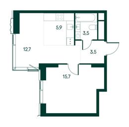 1-BD Apartment Sale, 41.3平方米 at Primavera, Volokolamskoye Highway, вл67, Moscow, Russia #2