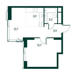 1-BD Apartment Sale, 41.3平方米 at Primavera, Volokolamskoye Highway, вл67, Moscow, Russia #3