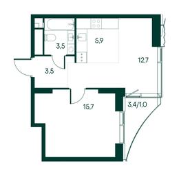 1-BD Apartment Sale, 42.3 sq. m. at Primavera, Volokolamskoye Highway, вл67, Moscow, Russia #3
