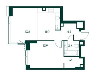 1-BD Apartment Sale, 49.6 sq. m. at Primavera, Volokolamskoye Highway, вл67, Moscow, Russia #3
