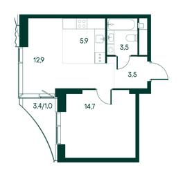1-BD Apartment Sale, 41.5平方米 at Primavera, Volokolamskoye Highway, вл67, Moscow, Russia #3 1-BD Apartment Sale, 41.5平方米 at Primavera, Volokolamskoye Highway, вл67, Moscow, Russia #3