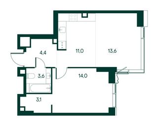 1-BD Apartment Sale, 49.7 sq. m. at Primavera, Volokolamskoye Highway, вл67, Moscow, Russia #3