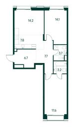 2-BD Apartment Sale, 75平方米 at Primavera, Volokolamskoye Highway, вл67, Moscow, Russia #3