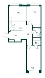 2-BD Apartment Sale, 75平方米 at Primavera, Volokolamskoye Highway, вл67, Moscow, Russia #2