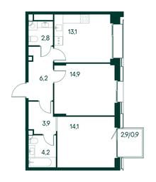 2-BD Apartment Sale, 60.1 sq. m. at Primavera, Volokolamskoye Highway, вл67, Moscow, Russia #3