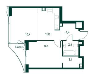 1-BD Apartment Sale, 51 sq. m. at Primavera, Volokolamskoye Highway, вл67, Moscow, Russia #3 1-BD Apartment Sale, 51 sq. m. at Primavera, Volokolamskoye Highway, вл67, Moscow, Russia #3