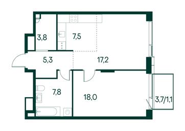 1-BD Apartment Sale, 60.7 sq. m. at Primavera, Volokolamskoye Highway, вл67, Moscow, Russia #3