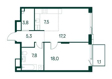 1-BD Apartment Sale, 60.7 sq. m. at Primavera, Volokolamskoye Highway, вл67, Moscow, Russia #2