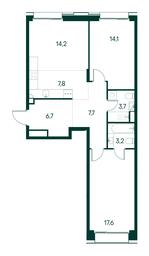 2-BD Apartment Sale, 75平方米 at Primavera, Volokolamskoye Highway, вл67, Moscow, Russia #3