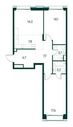 2-BD Apartment Sale, 75平方米 at Primavera, Volokolamskoye Highway, вл67, Moscow, Russia #2