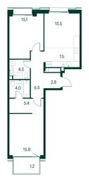 2-BD Apartment Sale, 76.1平方米 at Primavera, Volokolamskoye Highway, вл67, Moscow, Russia #2 2-BD Apartment Sale, 76.1平方米 at Primavera, Volokolamskoye Highway, вл67, Moscow, Russia #2