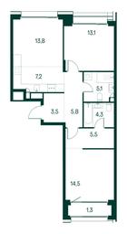 2-BD Apartment Sale, 74.1平方米 at Primavera, Volokolamskoye Highway, вл67, Moscow, Russia #2 2-BD Apartment Sale, 74.1平方米 at Primavera, Volokolamskoye Highway, вл67, Moscow, Russia #2