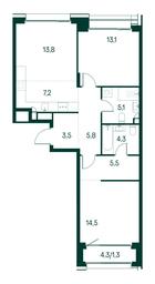 2-BD Apartment Sale, 74.1平方米 at Primavera, Volokolamskoye Highway, вл67, Moscow, Russia #3 2-BD Apartment Sale, 74.1平方米 at Primavera, Volokolamskoye Highway, вл67, Moscow, Russia #3