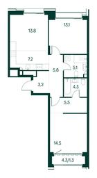 2-BD Apartment Sale, 73.8 sq. m. at Primavera, Volokolamskoye Highway, вл67, Moscow, Russia #3