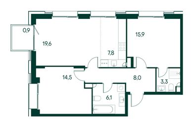 2-BD Apartment Sale, 76.1 sq. m. at Primavera, Volokolamskoye Highway, вл67, Moscow, Russia #2 2-BD Apartment Sale, 76.1 sq. m. at Primavera, Volokolamskoye Highway, вл67, Moscow, Russia #2