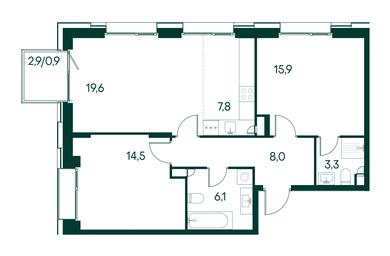 2-BD Apartment Sale, 76.1 sq. m. at Primavera, Volokolamskoye Highway, вл67, Moscow, Russia #3 2-BD Apartment Sale, 76.1 sq. m. at Primavera, Volokolamskoye Highway, вл67, Moscow, Russia #3
