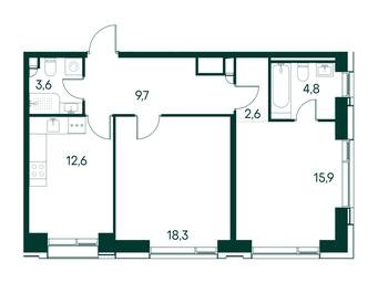 2-BD Apartment Sale, 67.5平方米 at Primavera, Volokolamskoye Highway, вл67, Moscow, Russia #3 2-BD Apartment Sale, 67.5平方米 at Primavera, Volokolamskoye Highway, вл67, Moscow, Russia #3