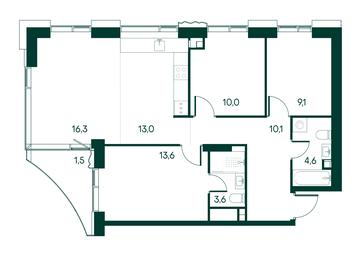 3-BD Apartment Sale, 81.8 sq. m. at Primavera, Volokolamskoye Highway, вл67, Moscow, Russia #2