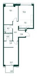 2-BD Apartment Sale, 75.8 sq. m. at Primavera, Volokolamskoye Highway, вл67, Moscow, Russia #2 2-BD Apartment Sale, 75.8 sq. m. at Primavera, Volokolamskoye Highway, вл67, Moscow, Russia #2