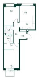 2-BD Apartment Sale, 75.8 sq. m. at Primavera, Volokolamskoye Highway, вл67, Moscow, Russia #3 2-BD Apartment Sale, 75.8 sq. m. at Primavera, Volokolamskoye Highway, вл67, Moscow, Russia #3