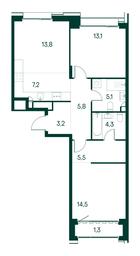 2-BD Apartment Sale, 73.8 sq. m. at Primavera, Volokolamskoye Highway, вл67, Moscow, Russia #2