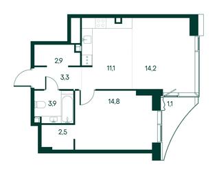 1-BD Apartment Sale, 53.8平方米 at Primavera, Volokolamskoye Highway, вл67, Moscow, Russia #2