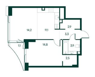 1-BD Apartment Sale, 53.8平方米 at Primavera, Volokolamskoye Highway, вл67, Moscow, Russia #2