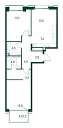 2-BD Apartment Sale, 76.1平方米 at Primavera, Volokolamskoye Highway, вл67, Moscow, Russia #3 2-BD Apartment Sale, 76.1平方米 at Primavera, Volokolamskoye Highway, вл67, Moscow, Russia #3