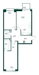 2-BD Apartment Sale, 80.9平方米 at Primavera, Volokolamskoye Highway, вл67, Moscow, Russia #2 2-BD Apartment Sale, 80.9平方米 at Primavera, Volokolamskoye Highway, вл67, Moscow, Russia #2