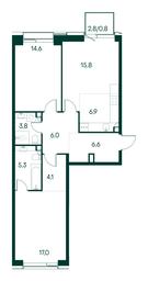 2-BD Apartment Sale, 80.9平方米 at Primavera, Volokolamskoye Highway, вл67, Moscow, Russia #3 2-BD Apartment Sale, 80.9平方米 at Primavera, Volokolamskoye Highway, вл67, Moscow, Russia #3