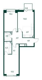 2-BD Apartment Sale, 80.1平方米 at Primavera, Volokolamskoye Highway, вл67, Moscow, Russia #2