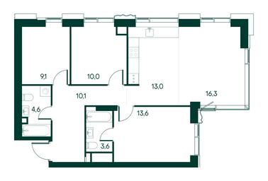 3-BD Apartment Sale, 80.3平方米 at Primavera, Volokolamskoye Highway, вл67, Moscow, Russia #2 3-BD Apartment Sale, 80.3平方米 at Primavera, Volokolamskoye Highway, вл67, Moscow, Russia #2
