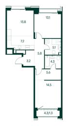 2-BD Apartment Sale, 73.9平方米 at Primavera, Volokolamskoye Highway, вл67, Moscow, Russia #3 2-BD Apartment Sale, 73.9平方米 at Primavera, Volokolamskoye Highway, вл67, Moscow, Russia #3