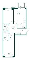 2-BD Apartment Sale, 80.1平方米 at Primavera, Volokolamskoye Highway, вл67, Moscow, Russia #2 2-BD Apartment Sale, 80.1平方米 at Primavera, Volokolamskoye Highway, вл67, Moscow, Russia #2