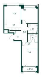 2-BD Apartment Sale, 73.8 sq. m. at Primavera, Volokolamskoye Highway, вл67, Moscow, Russia #3