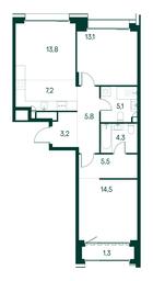 2-BD Apartment Sale, 73.8 sq. m. at Primavera, Volokolamskoye Highway, вл67, Moscow, Russia #2