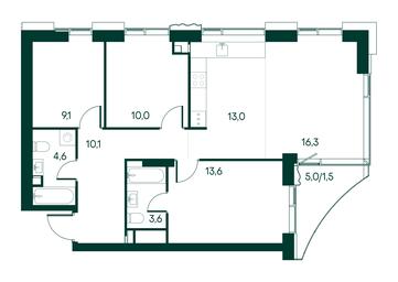 3-BD Apartment Sale, 81.8 sq. m. at Primavera, Volokolamskoye Highway, вл67, Moscow, Russia #3