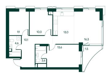 3-BD Apartment Sale, 81.8 sq. m. at Primavera, Volokolamskoye Highway, вл67, Moscow, Russia #2