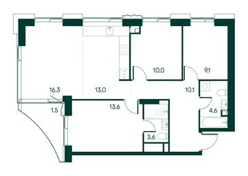 3-BD Apartment Sale, 81.8 sq. m. at Primavera, Volokolamskoye Highway, вл67, Moscow, Russia #2