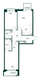 2-BD Apartment Sale, 82平方米 at Primavera, Volokolamskoye Highway, вл67, Moscow, Russia #3