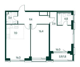 2-BD Apartment Sale, 77.6 sq. m. at Primavera, Volokolamskoye Highway, вл67, Moscow, Russia #3 2-BD Apartment Sale, 77.6 sq. m. at Primavera, Volokolamskoye Highway, вл67, Moscow, Russia #3