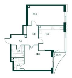 2-BD Apartment Sale, 74 sq. m. at Primavera, Volokolamskoye Highway, вл67, Moscow, Russia #3 2-BD Apartment Sale, 74 sq. m. at Primavera, Volokolamskoye Highway, вл67, Moscow, Russia #3