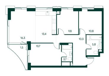 3-BD Apartment Sale, 85.3 sq. m. at Primavera, Volokolamskoye Highway, вл67, Moscow, Russia #2 3-BD Apartment Sale, 85.3 sq. m. at Primavera, Volokolamskoye Highway, вл67, Moscow, Russia #2