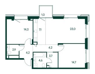 2-BD Apartment Sale, 79.8平方米 at Primavera, Volokolamskoye Highway, вл67, Moscow, Russia #2 2-BD Apartment Sale, 79.8平方米 at Primavera, Volokolamskoye Highway, вл67, Moscow, Russia #2