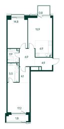 2-BD Apartment Sale, 82.7 sq. m. at Primavera, Volokolamskoye Highway, вл67, Moscow, Russia #2
