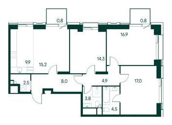 3-BD Apartment Sale, 98.6 sq. m. at Primavera, Volokolamskoye Highway, вл67, Moscow, Russia #2 3-BD Apartment Sale, 98.6 sq. m. at Primavera, Volokolamskoye Highway, вл67, Moscow, Russia #2